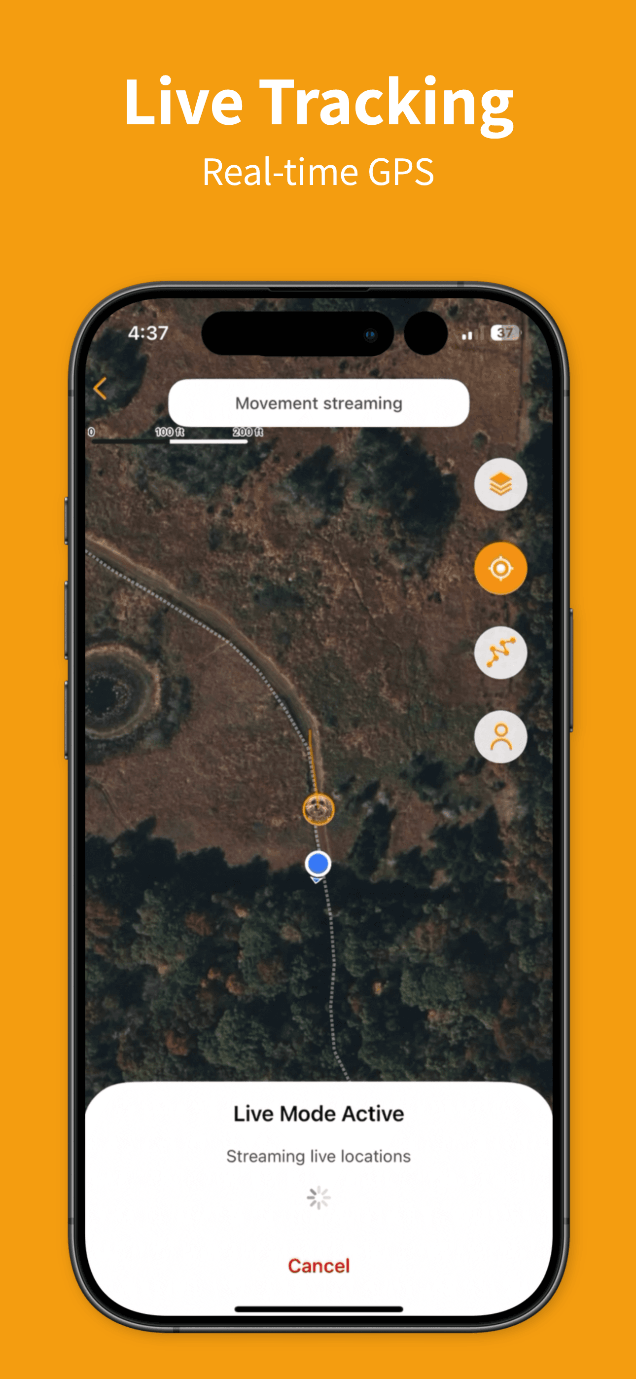 ToughTail map view showing collars on a live map