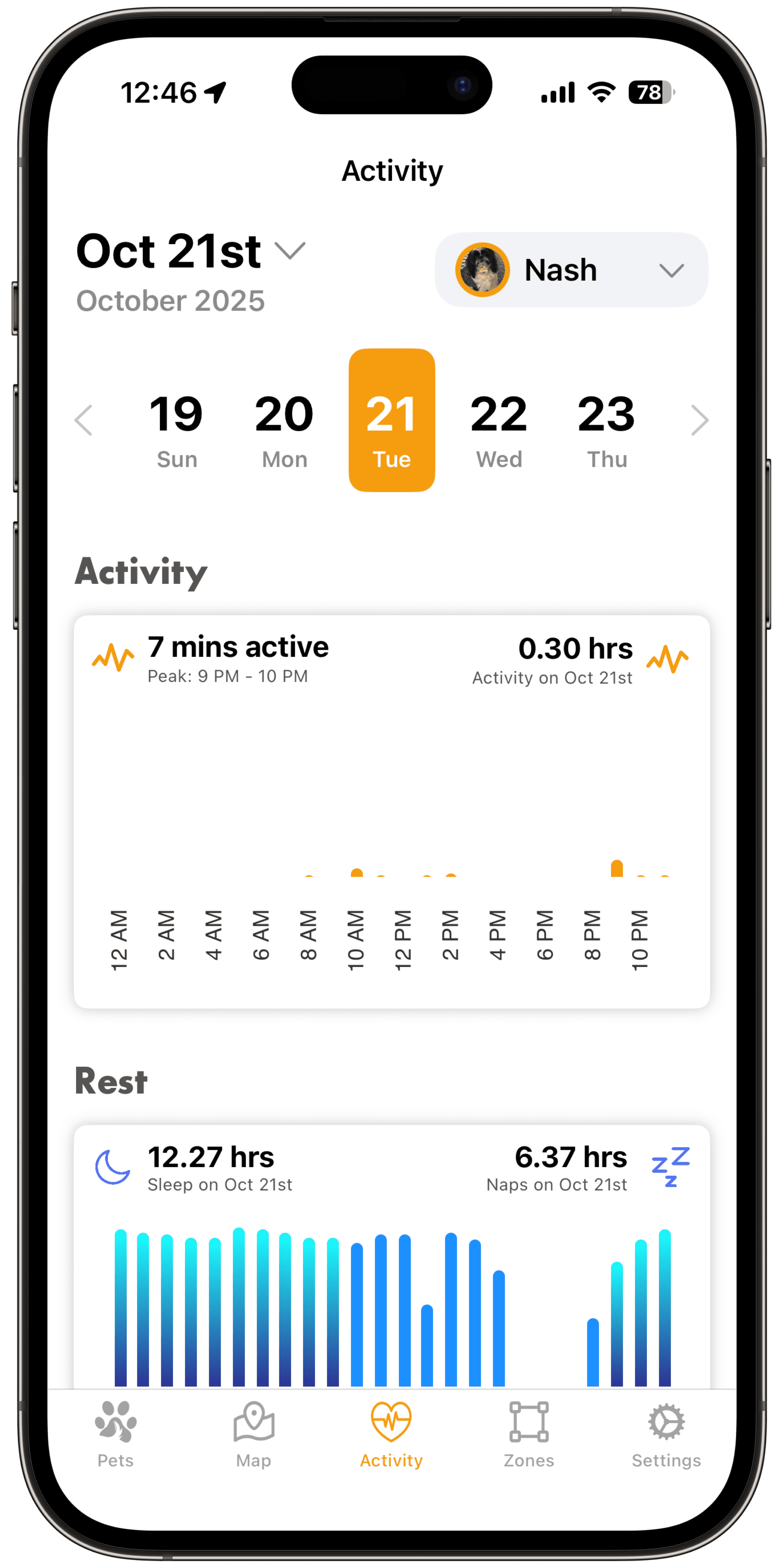 ToughTail activity history calendar view