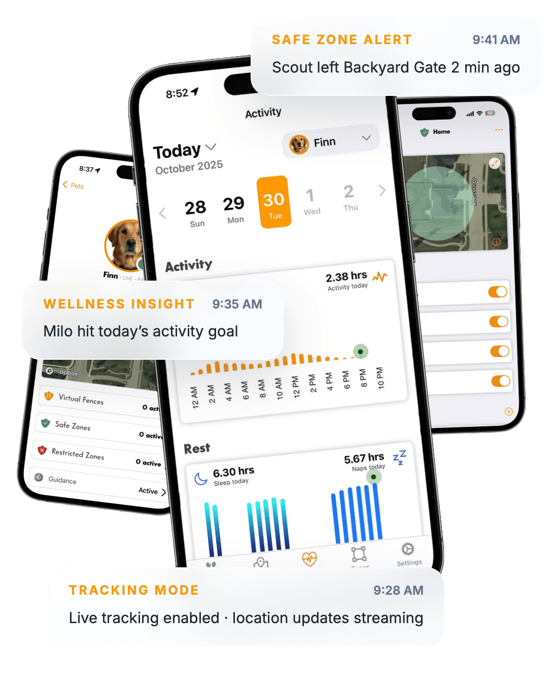 ToughTail notifications example showing iOS style cards.